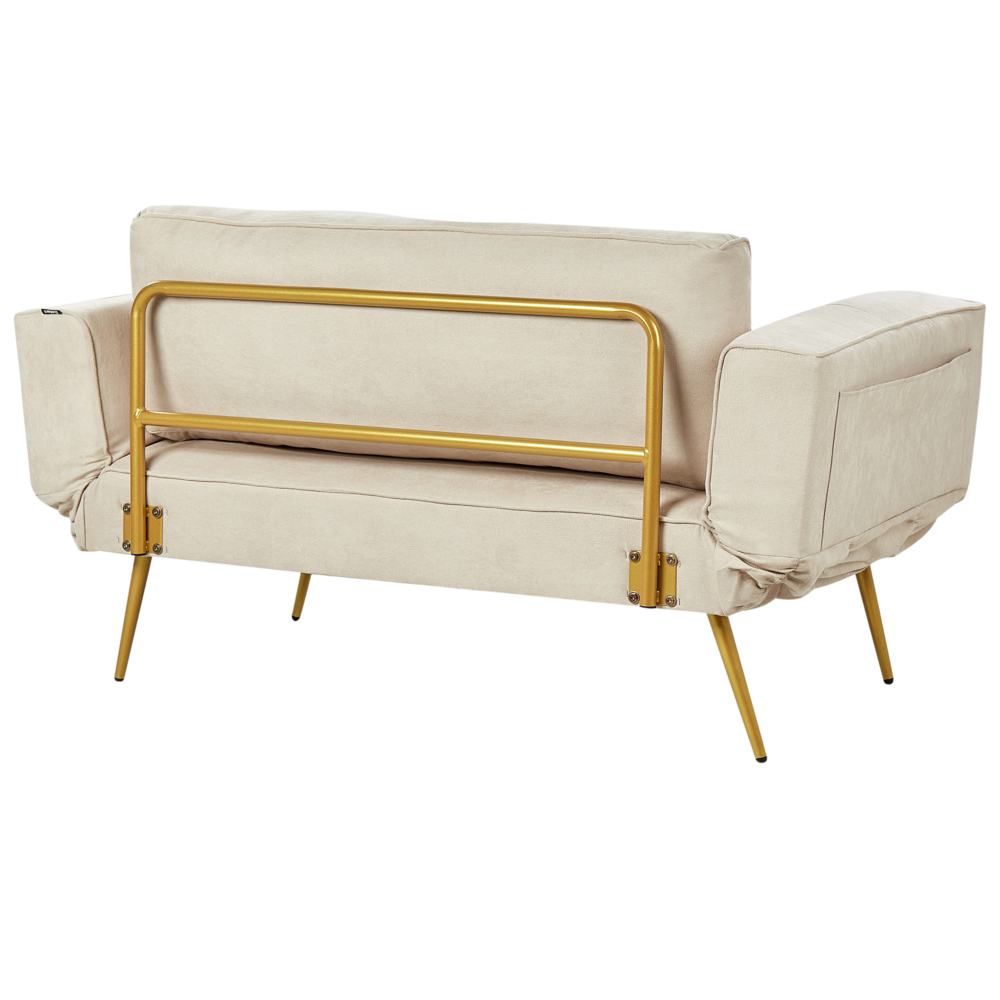 Divano letto in velluto Beige Braccioli regolabili Soggiorno Letto Minimalista