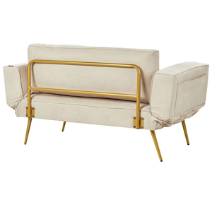 Divano letto in velluto Beige Braccioli regolabili Soggiorno Letto Minimalista