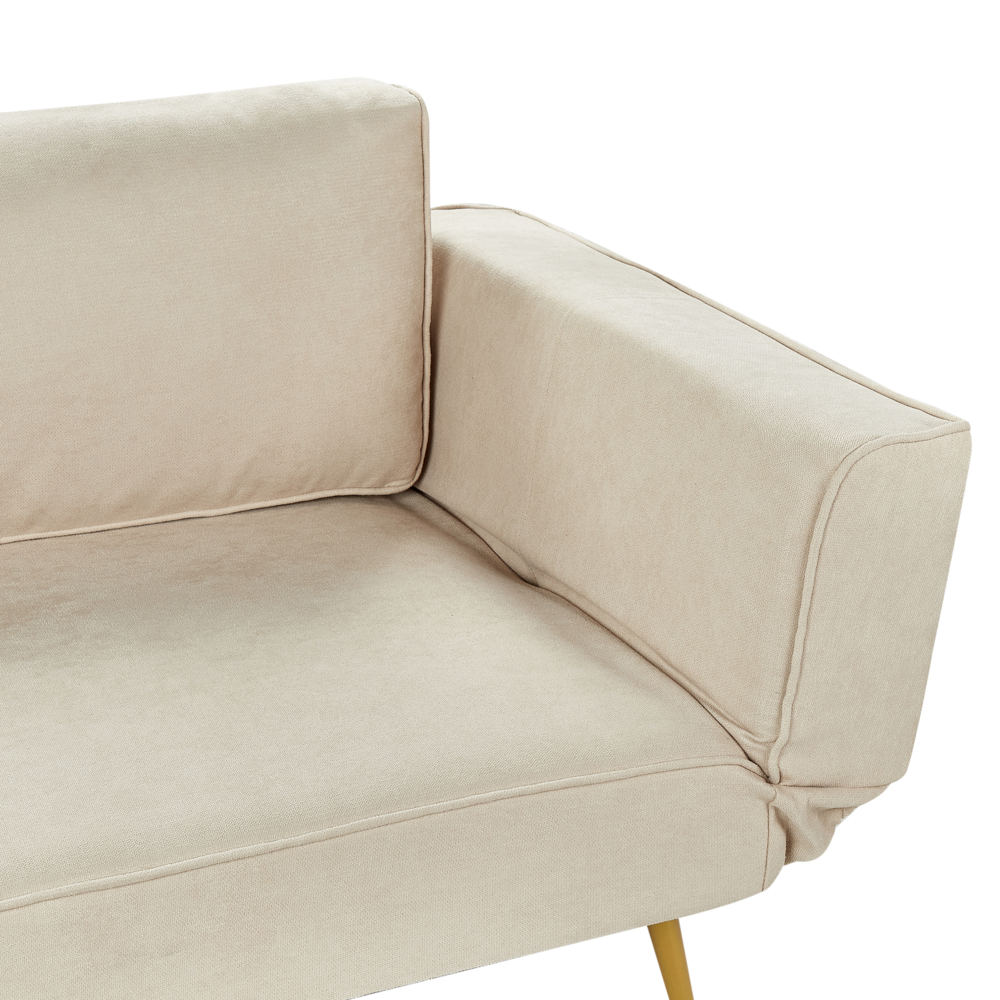 Divano letto in velluto Beige Braccioli regolabili Soggiorno Letto Minimalista