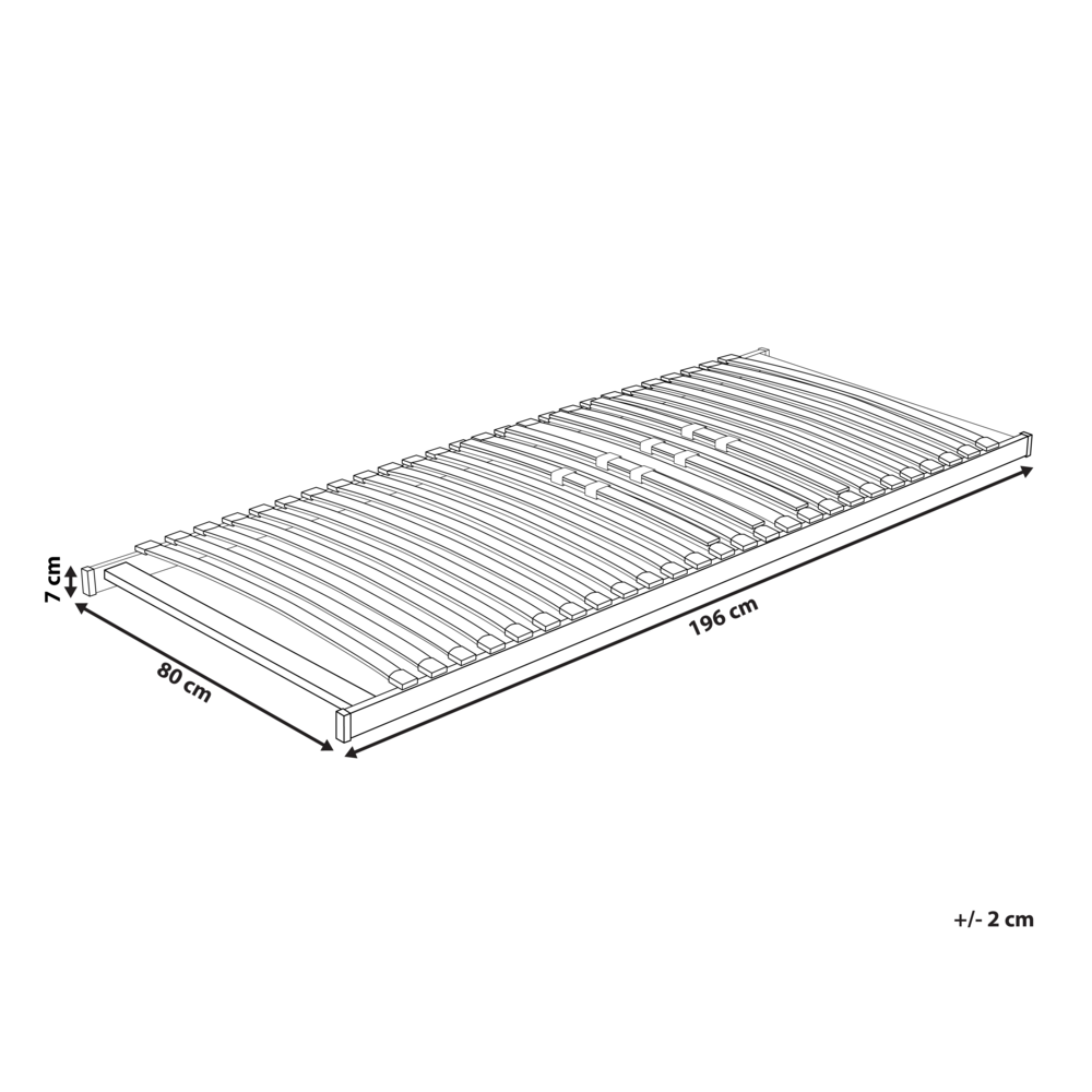 Base letto EU Small Single Size 80 x 200 cm Telaio in legno con doghe a molle solide