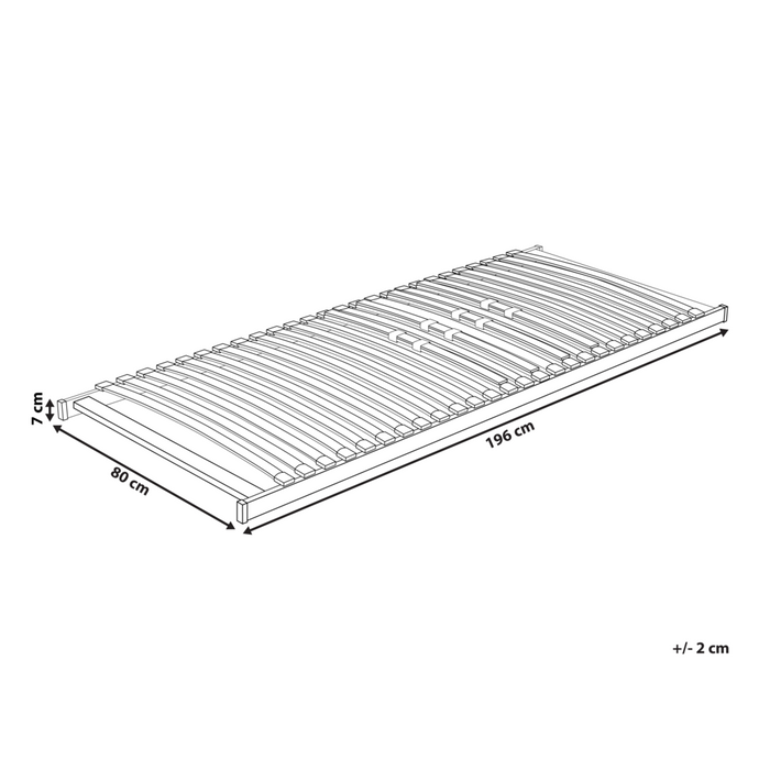 Base letto EU Small Single Size 80 x 200 cm Telaio in legno con doghe a molle solide