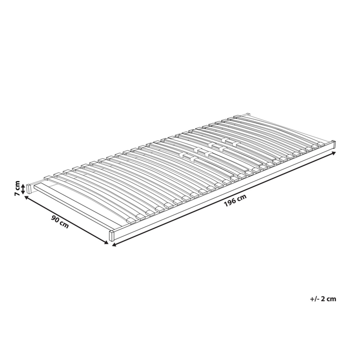 Base letto EU Small Single Size 90 x 200 cm Telaio in legno con doghe a molle solide