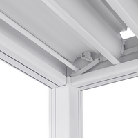 Pergola in metallo bianco con struttura ombreggiante in alluminio 310 x 310 cm Padiglione da giardino moderno e industriale