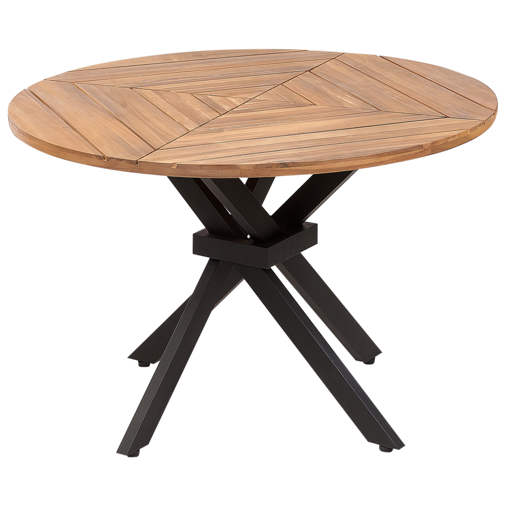 Tavolo da pranzo da giardino in legno chiaro di acacia 110 cm design per interni esterni