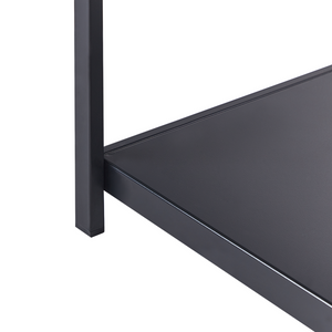 Isola da giardino in acciaio Scaffali in acciaio Base in polipropilene nero e legno chiaro 150x50x90 cm stile elegante