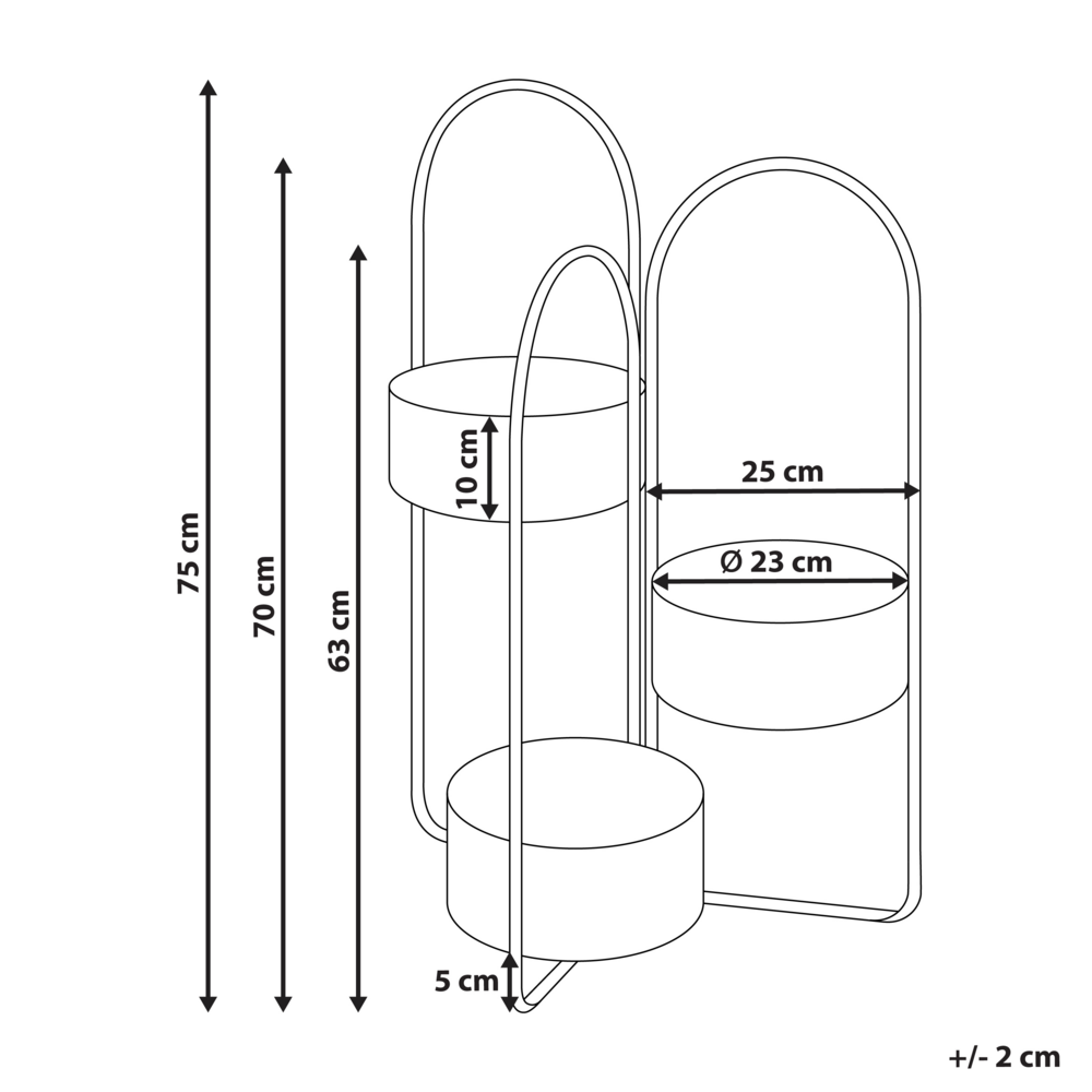 Portapiante per fiori da interno metallo Blu scuro Rotondo 56 x 26 x 75 cm interni ed esterni