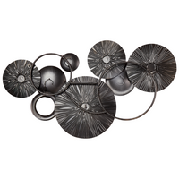 Decorazione murale in ferro blu e oro Arte murale fatta a mano Accessorio moderno