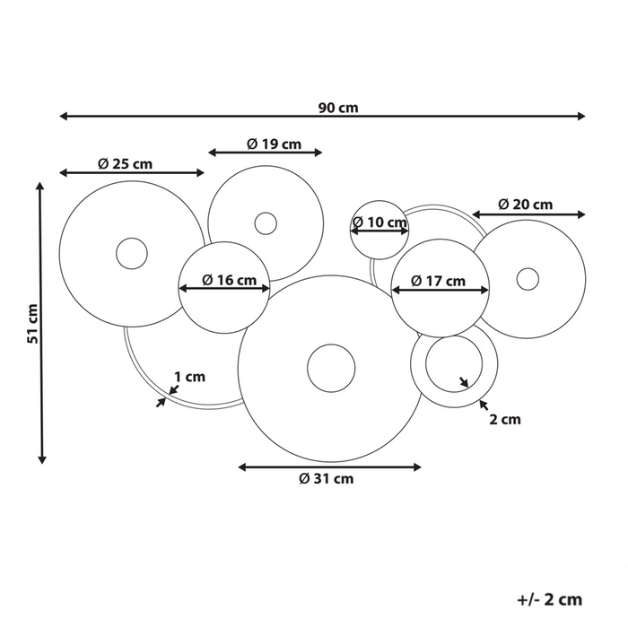 Decorazione murale in ferro blu e oro Arte murale fatta a mano Accessorio moderno