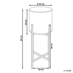 Portapiante per fiori metallo beige Rotondo 25 x 25 x 60 cm per interni ed esterni