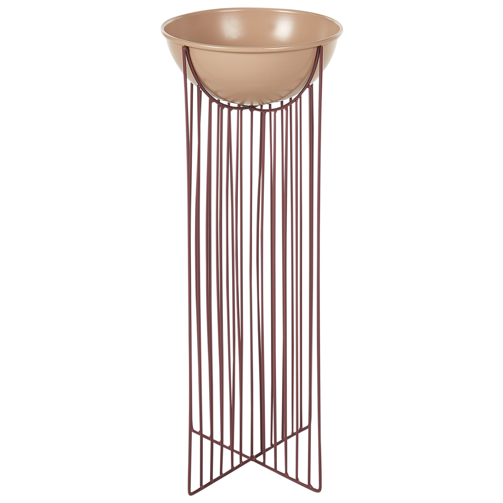 Set di 2 supporti per piante per vaso per fiori rotondo 55/45 cm in metallo rosa per interni ed esterni