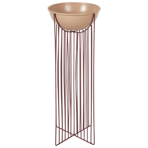 Set di 2 supporti per piante per vaso per fiori rotondo 55/45 cm in metallo rosa per interni ed esterni