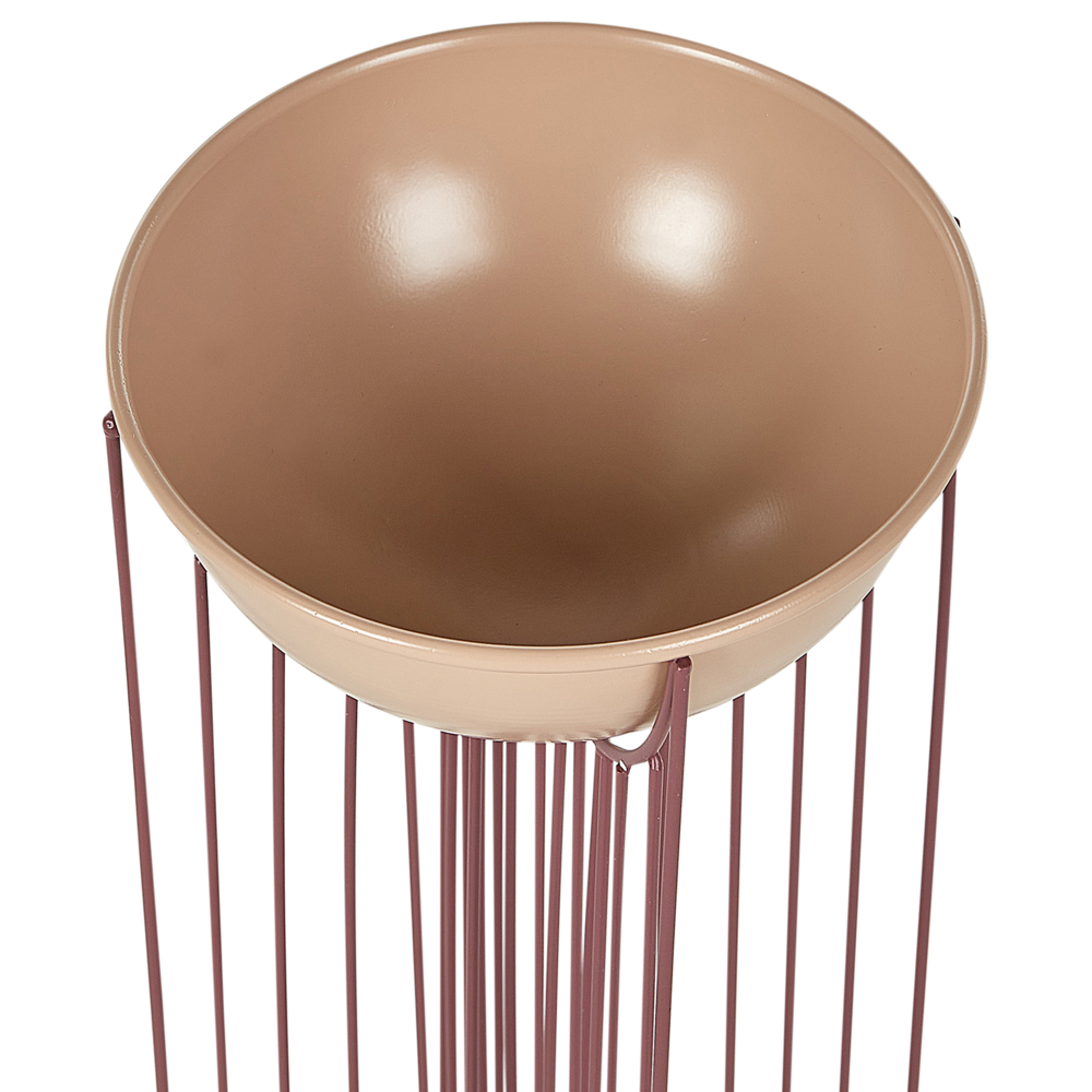 Set di 2 supporti per piante per vaso per fiori rotondo 55/45 cm in metallo rosa per interni ed esterni