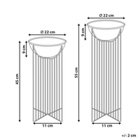 Set di 2 supporti per piante per vaso per fiori rotondo 55/45 cm in metallo rosa per interni ed esterni