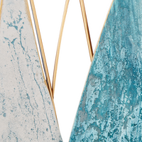 Decorazione murale in ferro blu e oro Arte murale fatta a mano Accessorio moderno