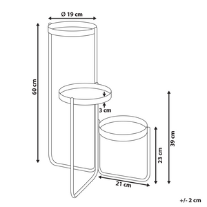 Portapiante per fiori rotondo in metallo beige 21 x 42 x 60 cm per interni ed esterni