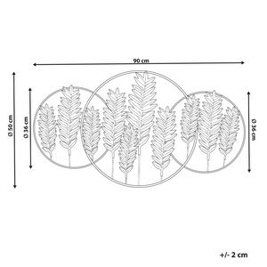 Decorazione murale Arte murale fatta a mano in ferro verde e oro Accessorio moderno