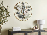 Decorazione murale in metallo verde e oro Arte murale fatta a mano Accessorio moderno