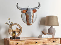 Decorazione murale Grigio Animale Metallo Arte murale fatta a mano Accessorio moderno