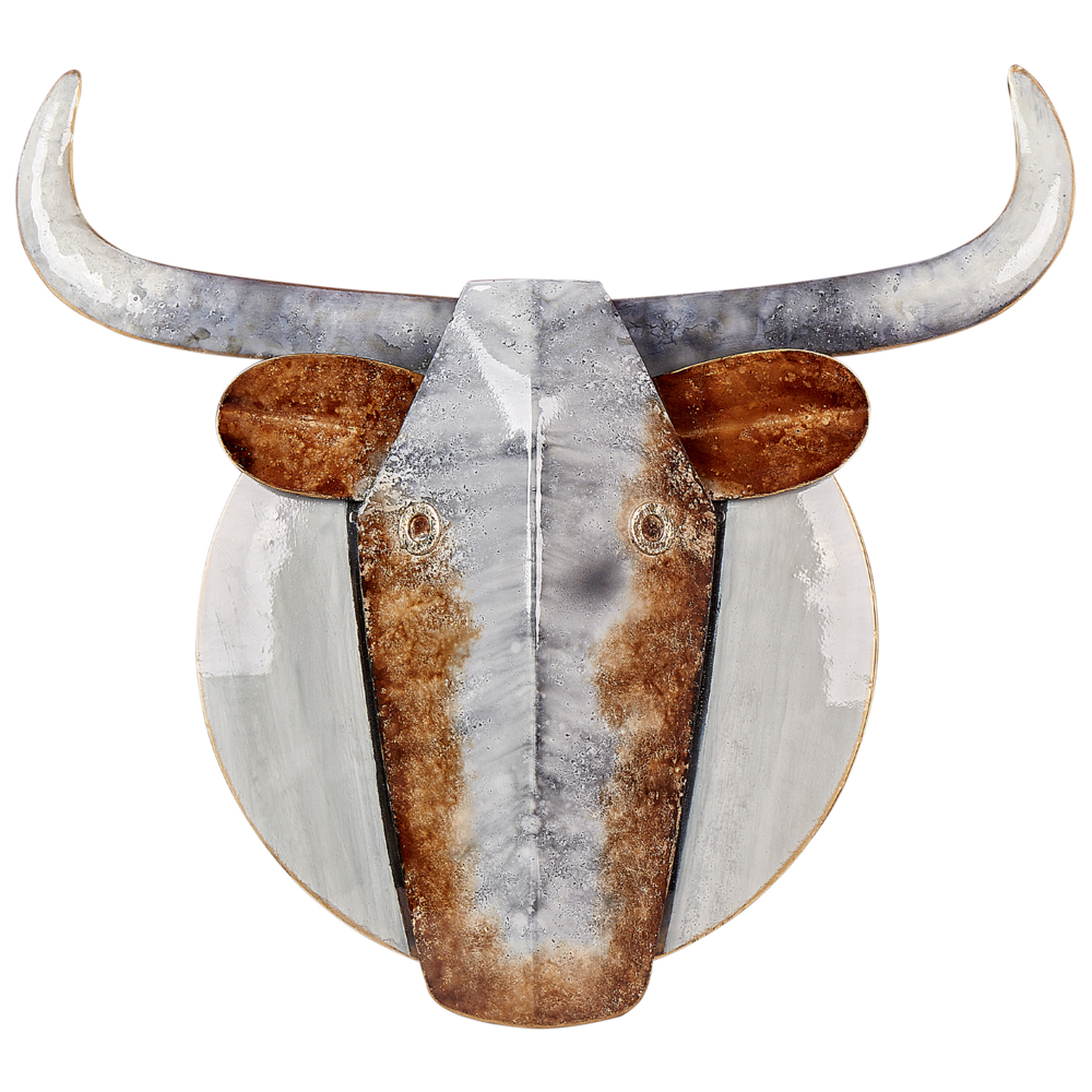 Decorazione murale Grigio Animale Metallo Arte murale fatta a mano Accessorio moderno