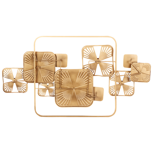 Decorazione murale in metallo multicolore Arte murale fatta a mano Accessorio moderno