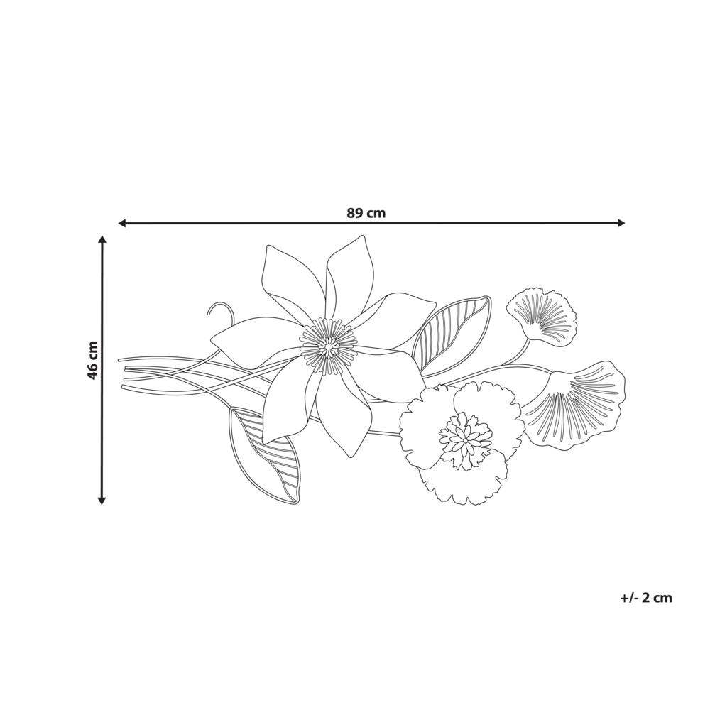 Decorazione murale in ferro dorato Arte murale fatta a mano Accessorio moderno