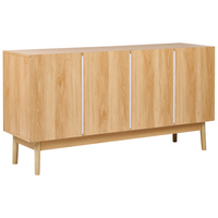 Credenza a 3 ante in truciolato legno chiaro legno di pino stile Boho