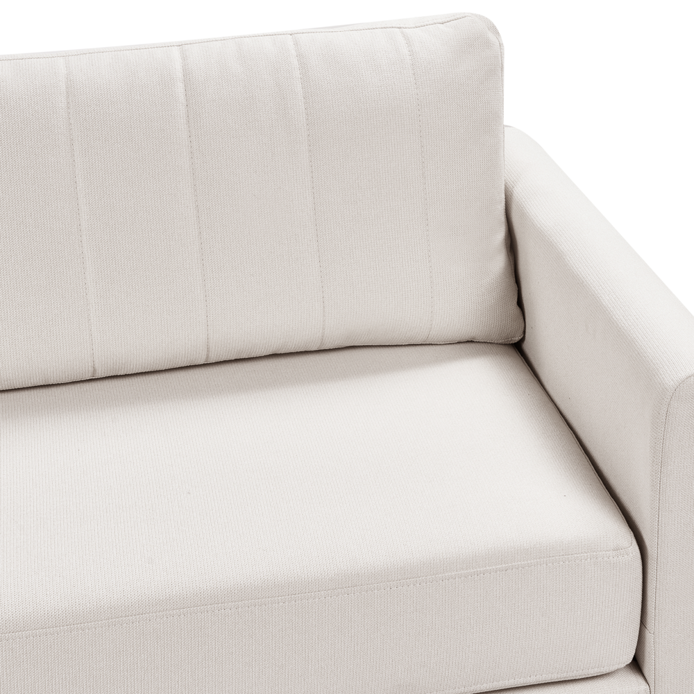 Divano a 3 posti in tessuto Beige chiaro Soggiorno Stile moderno Gambe in metallo