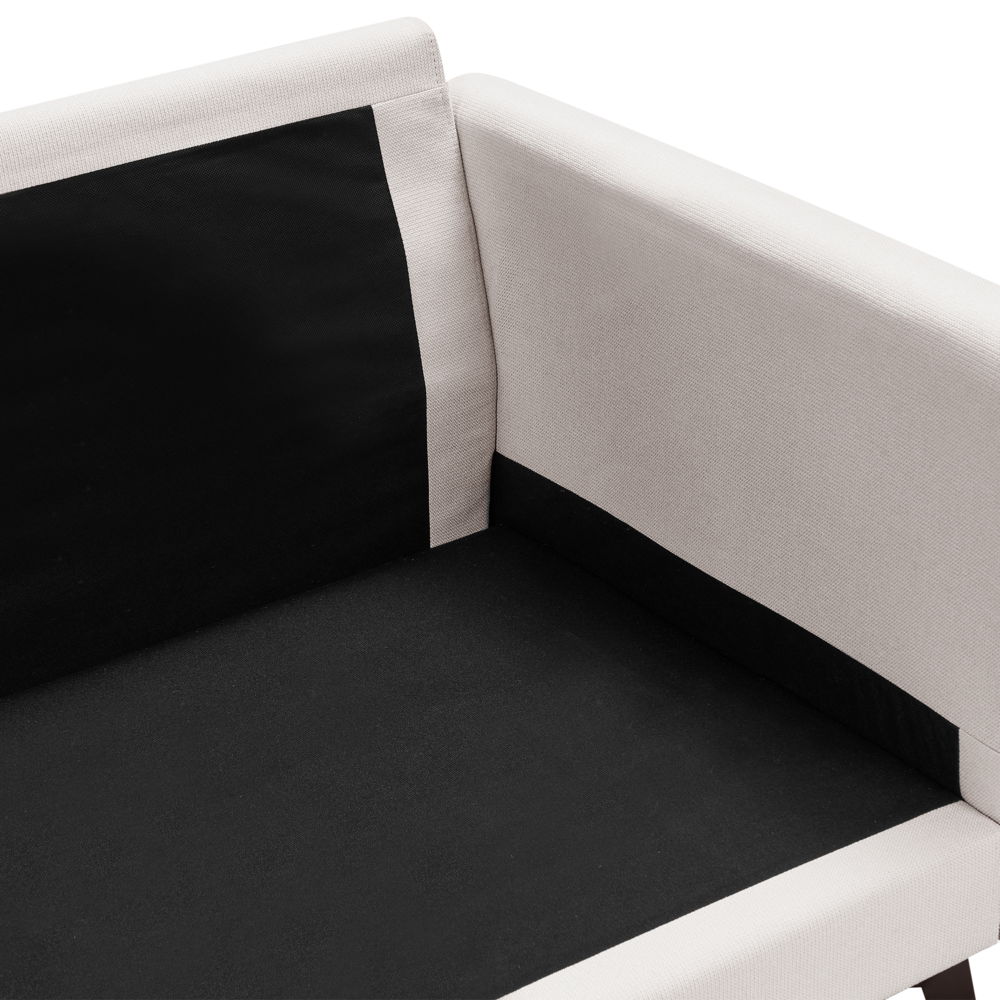 Divano a 3 posti in tessuto Beige chiaro Soggiorno Stile moderno Gambe in metallo