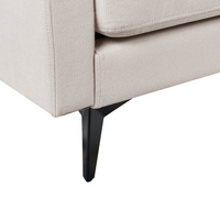 Divano a 3 posti in tessuto Beige chiaro Soggiorno Stile moderno Gambe in metallo