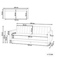 Divano a 3 posti in tessuto Beige chiaro Soggiorno Stile moderno Gambe in metallo