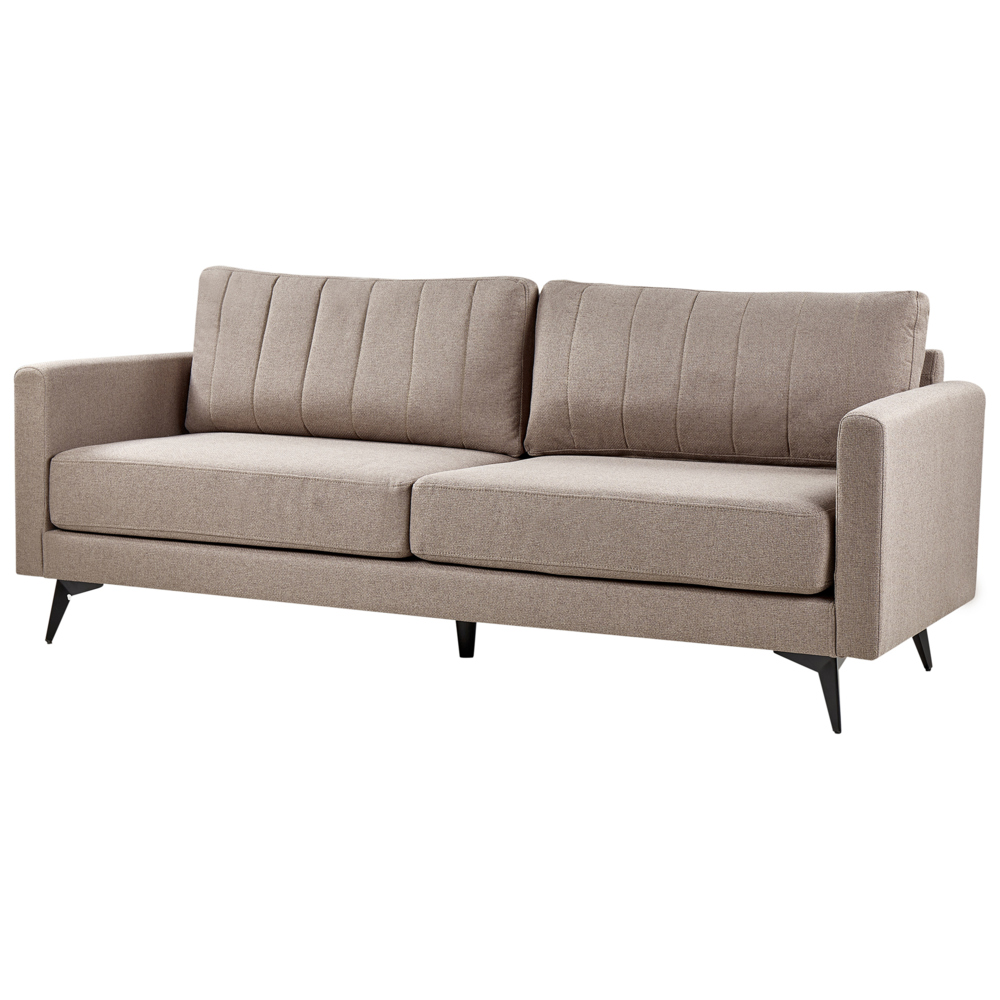 Divano a 3 posti in tessuto Marrone chiaro Soggiorno Stile moderno Gambe in metallo