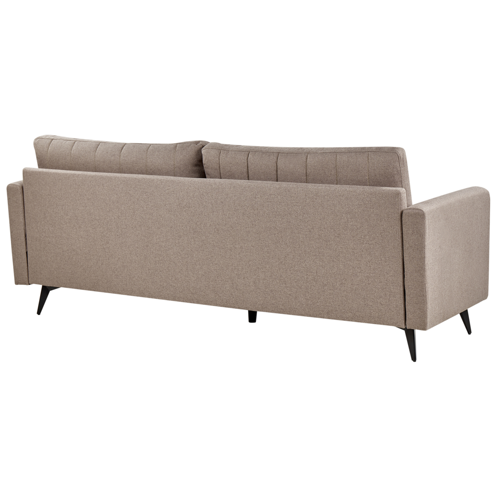 Divano a 3 posti in tessuto Marrone chiaro Soggiorno Stile moderno Gambe in metallo