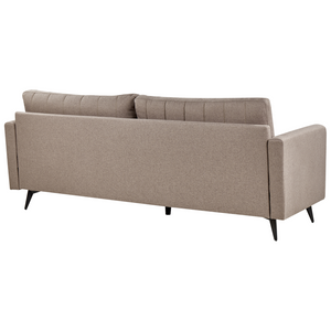 Divano a 3 posti in tessuto Marrone chiaro Soggiorno Stile moderno Gambe in metallo