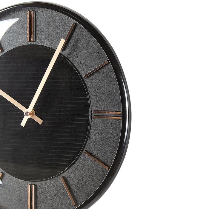 Orologio da parete nero senza numeri 34 cm in alluminio stile moderno