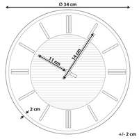 Orologio da parete nero senza numeri 34 cm in alluminio stile moderno