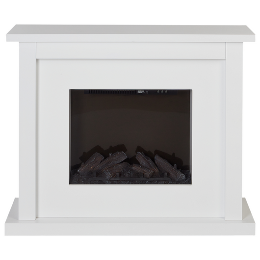 Stufa elettrica per caminetto bianco con effetto fiamme a LED Telecomando a distanza