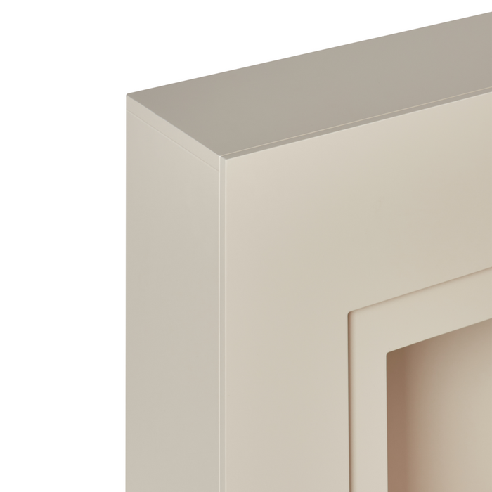 Camino elettrico Riscaldatore Beige MDF Mantello LED Carboni Ciottoli Fuoco Fiamme con Termostato