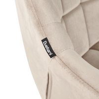 Sedia da ufficio in velluto beige girevole regolabile in altezza stile moderno home office