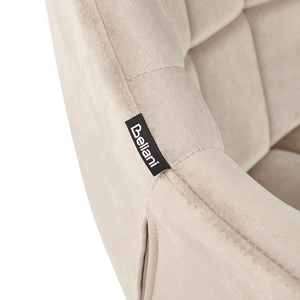 Sedia da ufficio in velluto beige girevole regolabile in altezza stile moderno home office