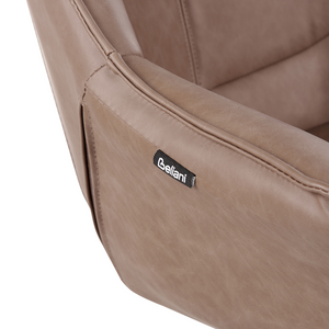 Sedia da ufficio in ecopelle marrone chiaro girevole altezza regolabile stile moderno home office