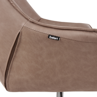 Sedia da ufficio in ecopelle marrone chiaro girevole altezza regolabile stile moderno home office