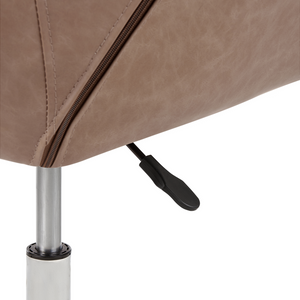 Sedia da ufficio in ecopelle marrone chiaro girevole altezza regolabile stile moderno home office