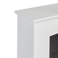 Camino elettrico Riscaldatore Bianco MDF Mantello LED Carboni Ciottoli Fuoco Fiamme con Termostato