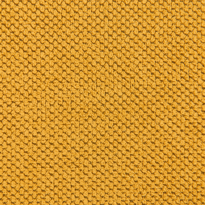 Chaise longue in tessuto senape versione destra gambe in legno scuro stile retrò