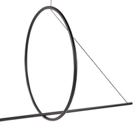 Lampada a sospensione LED in metallo nero  dal Design geometrico stile moderno