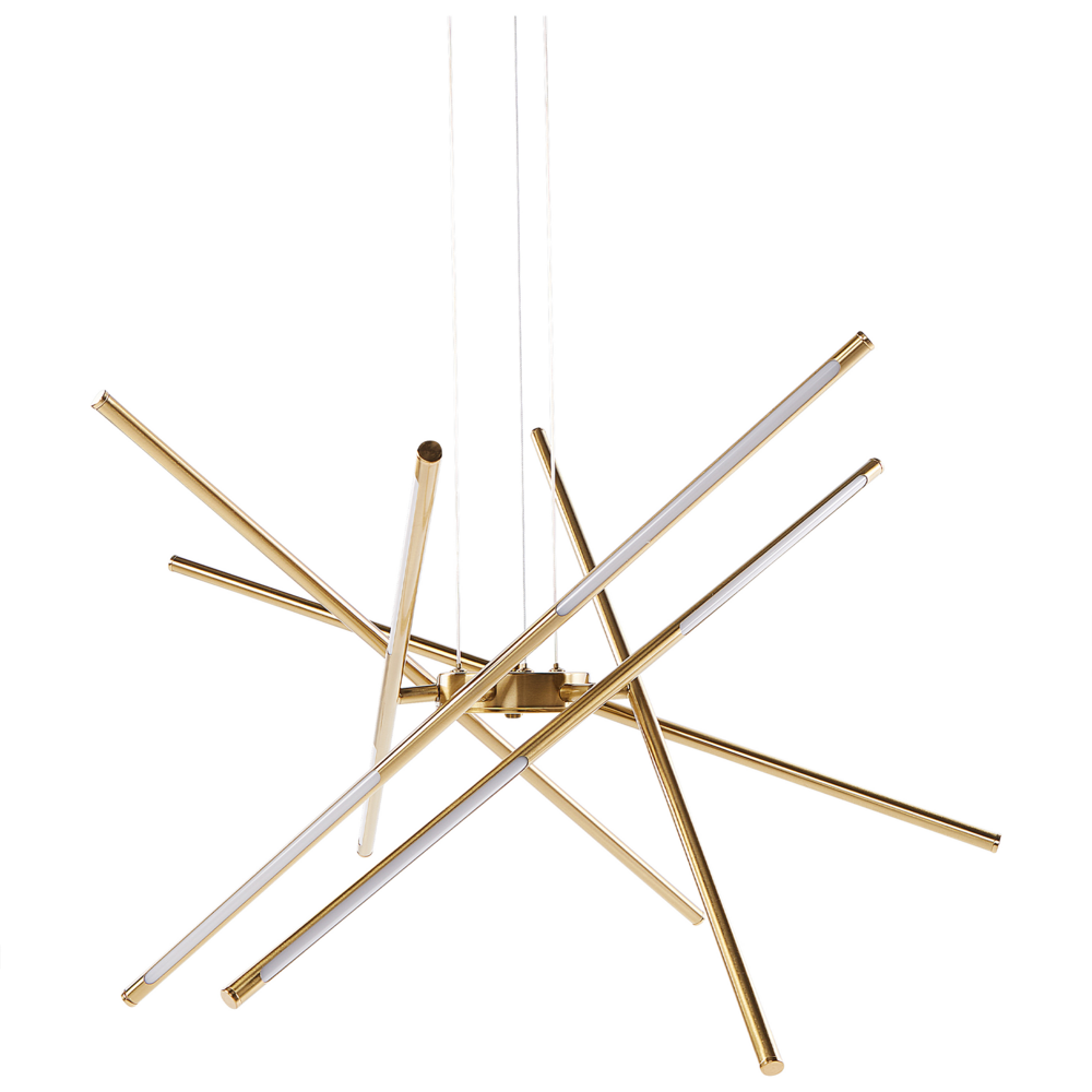 Lampada a sospensione LED in metallo dorato dal Design geometrico stile moderno