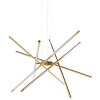 Lampada a sospensione LED in metallo dorato dal Design geometrico stile moderno