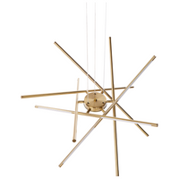 Lampada a sospensione LED in metallo dorato dal Design geometrico stile moderno