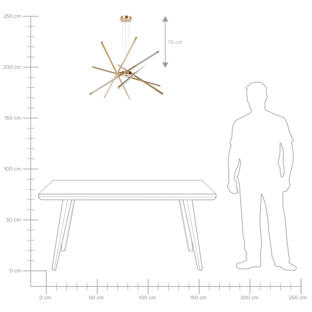 Lampada a sospensione LED in metallo dorato dal Design geometrico stile moderno