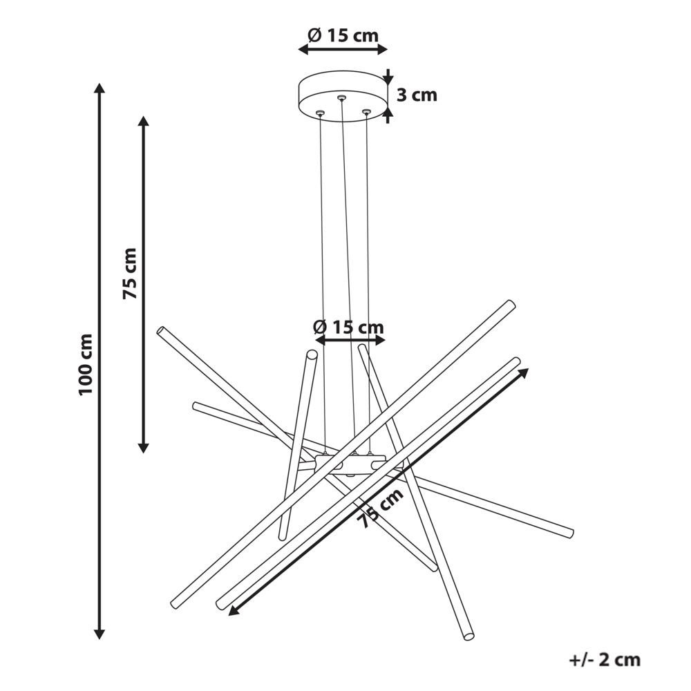 Lampada a sospensione LED in metallo dorato dal Design geometrico stile moderno